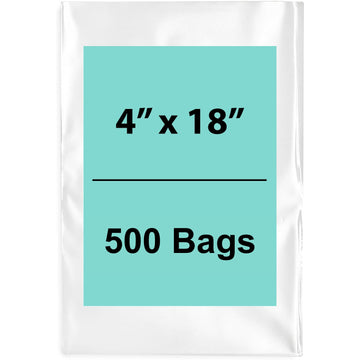 Clear Poly Bags 1.5 Mil 4"x18" 500 Bags